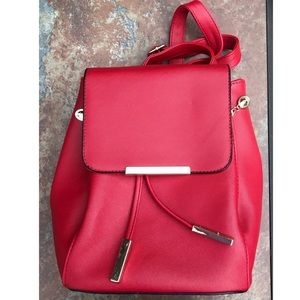Faux-Leather Red Back Pack